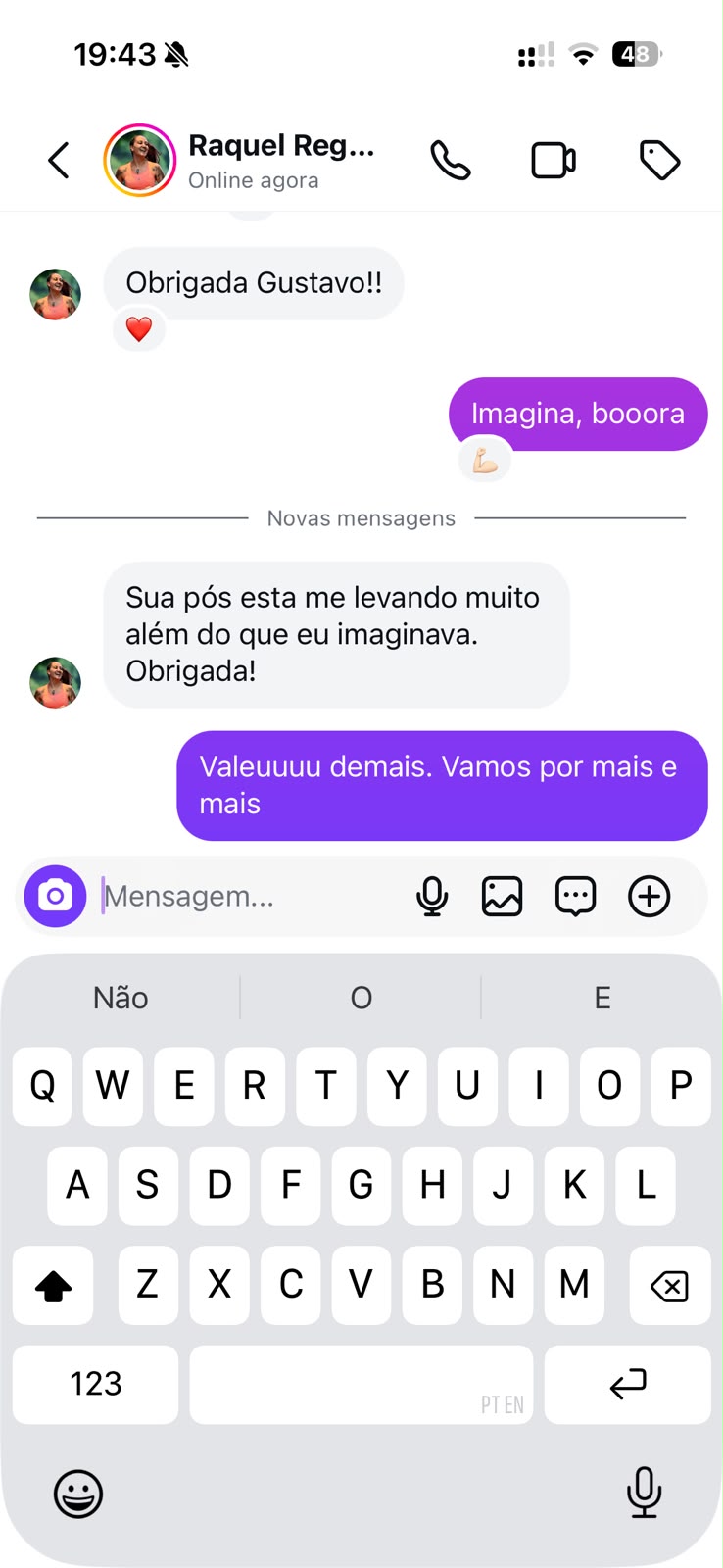 Mensagem de aluna: “Sua pós está me levando muito além do que eu imaginava. Obrigada!”